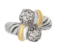 David Yurman 18k Yellow Gold Ring with Diamond Accents