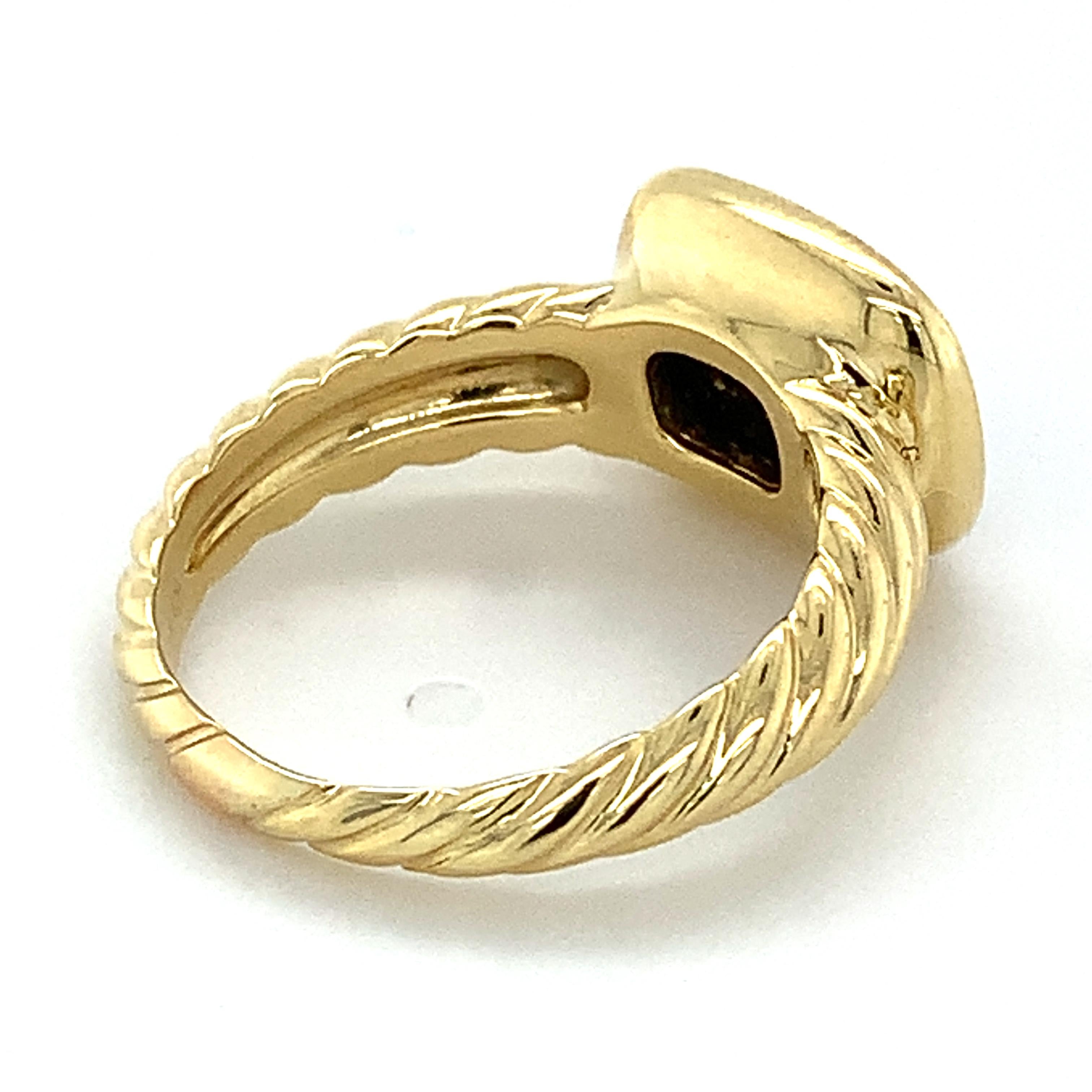 Women's or Men's David Yurman 18k Yellow Gold Round Diamond Pave Noblesse Cable Ring