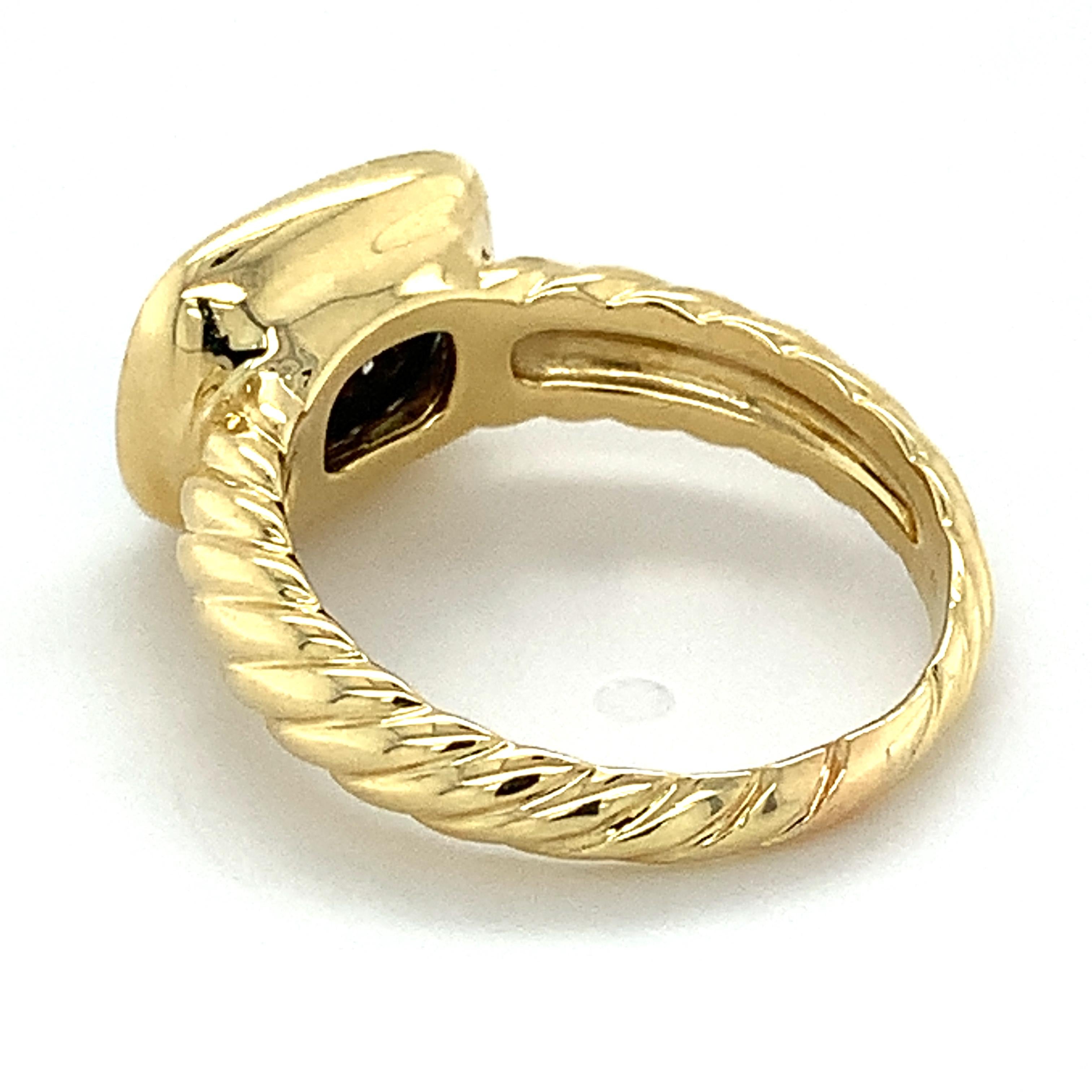 David Yurman 18k Yellow Gold Round Diamond Pave Noblesse Cable Ring 2