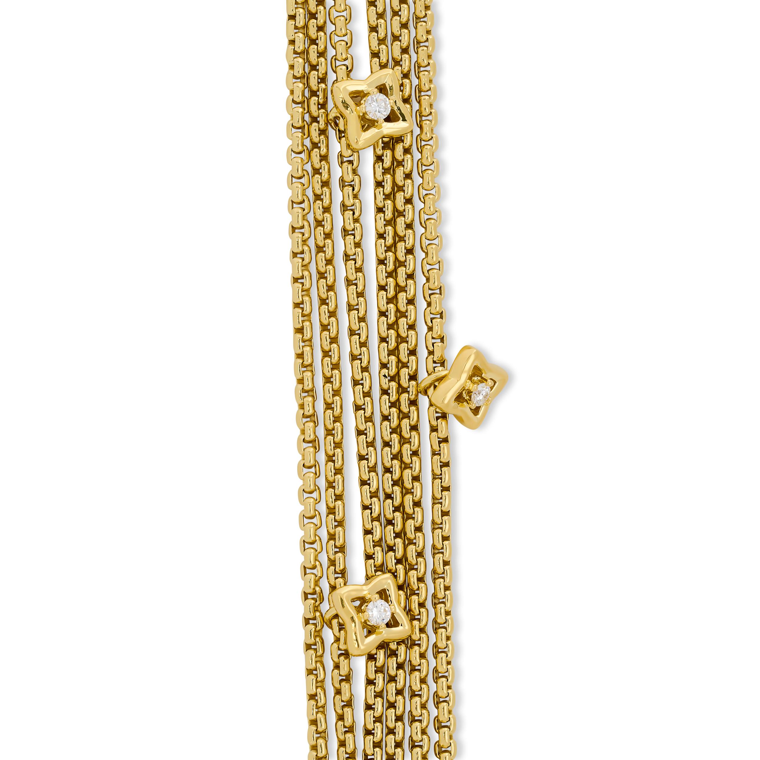 David Yurman - Bracciale con diamanti a sei fili in oro giallo 18K In condizioni ottime in vendita a Philadelphia, PA