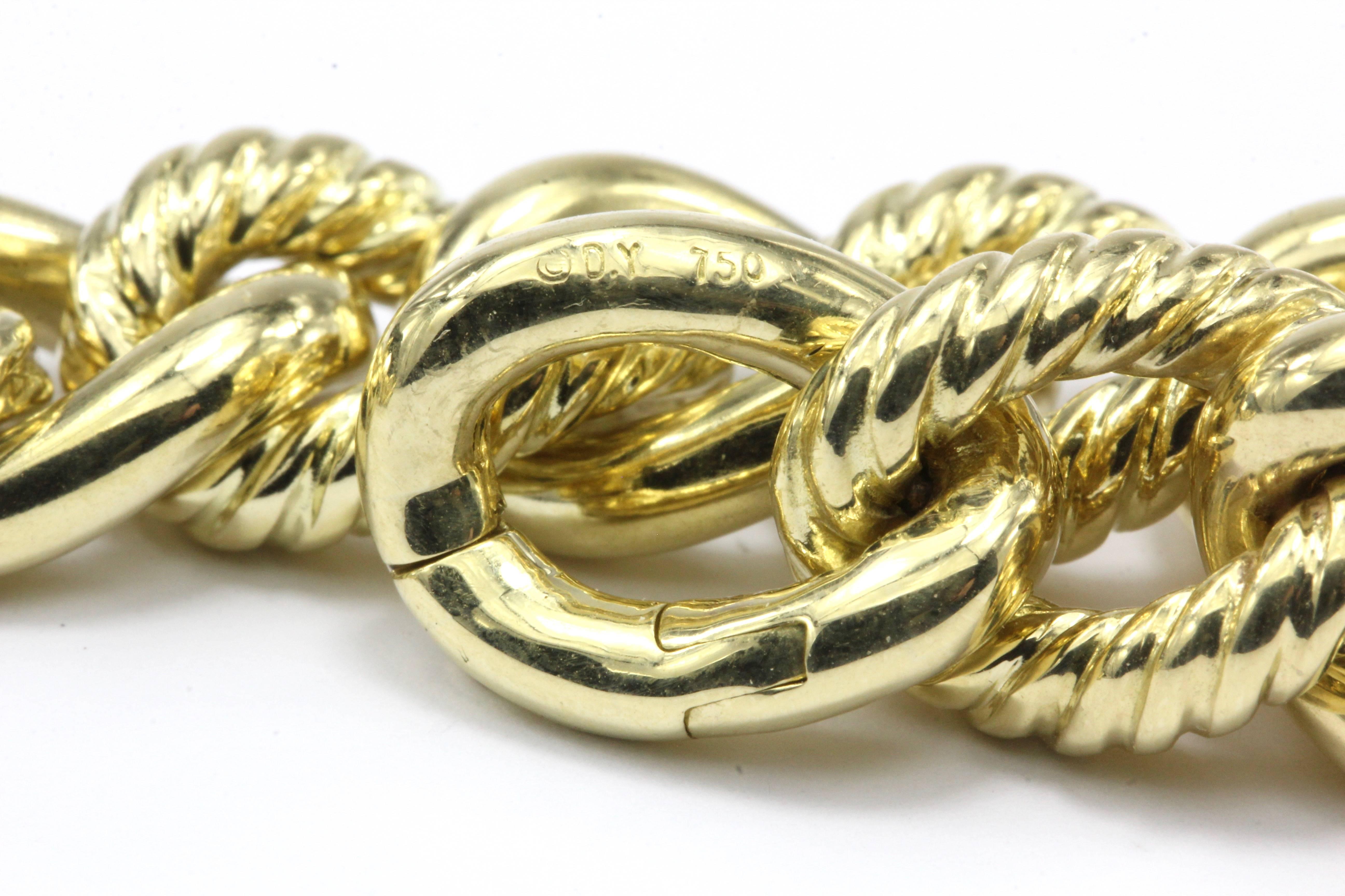 Women's David Yurman 18 Karat Yellow Gold Small Curb Chain Bracelet