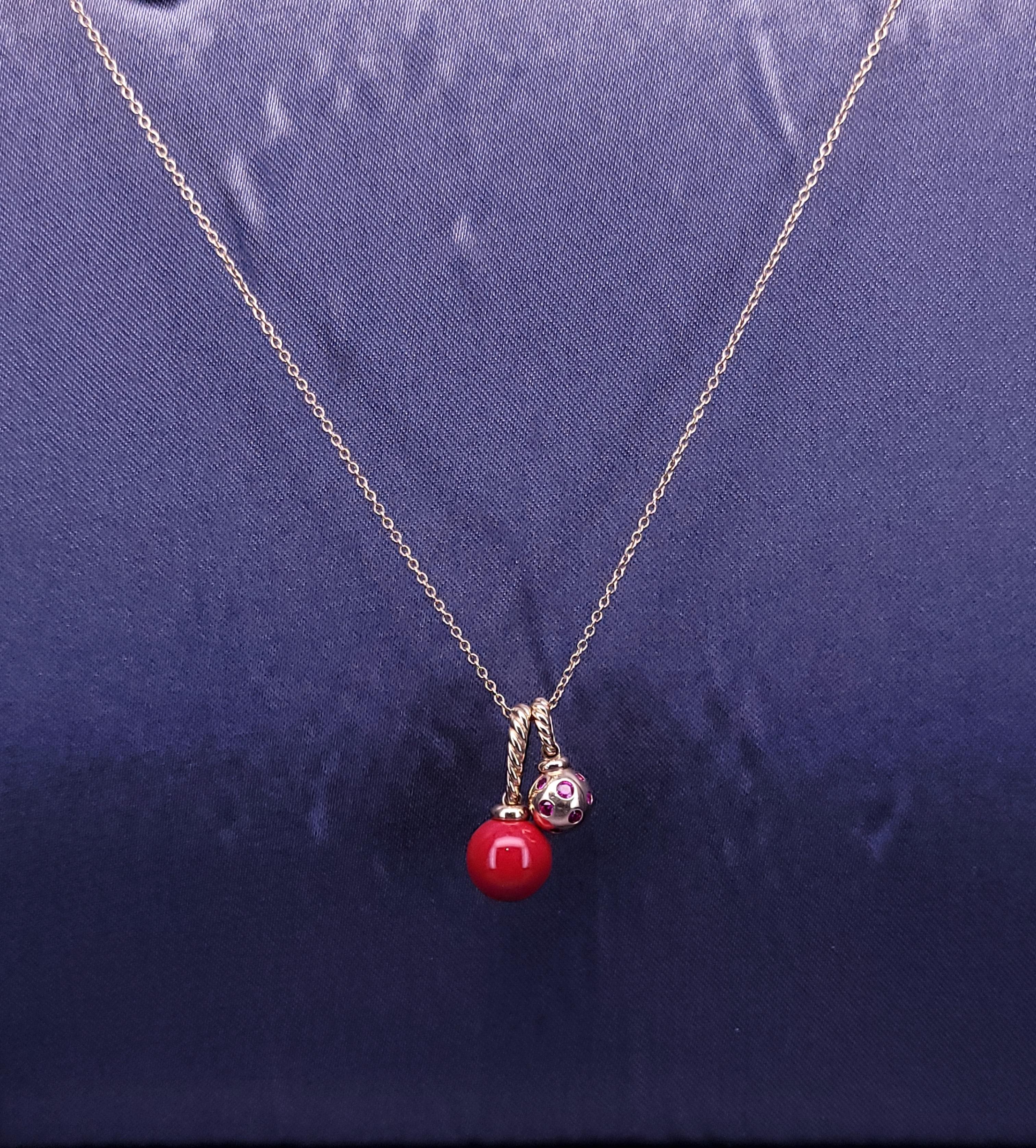Women's DAVID YURMAN  18K Yellow Gold Solari Necklace with 2 charms 18