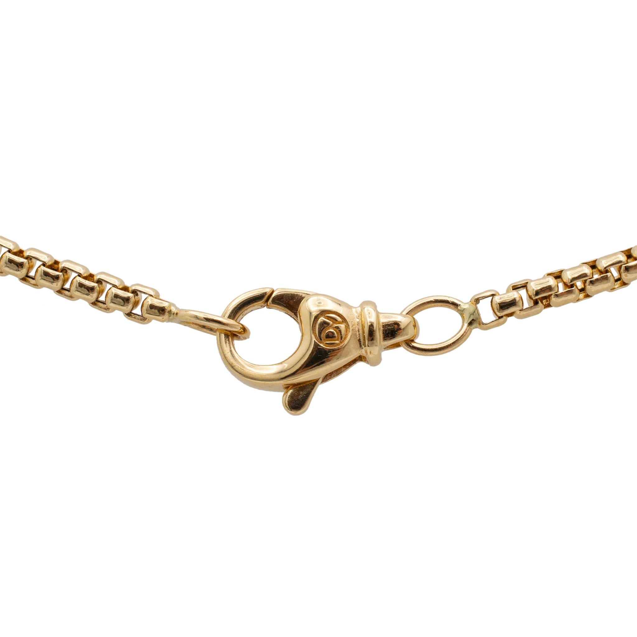 David Yurman 18K Yellow Gold St. Christopher Amulet Diamond Pendant Necklace In Excellent Condition In Houston, TX