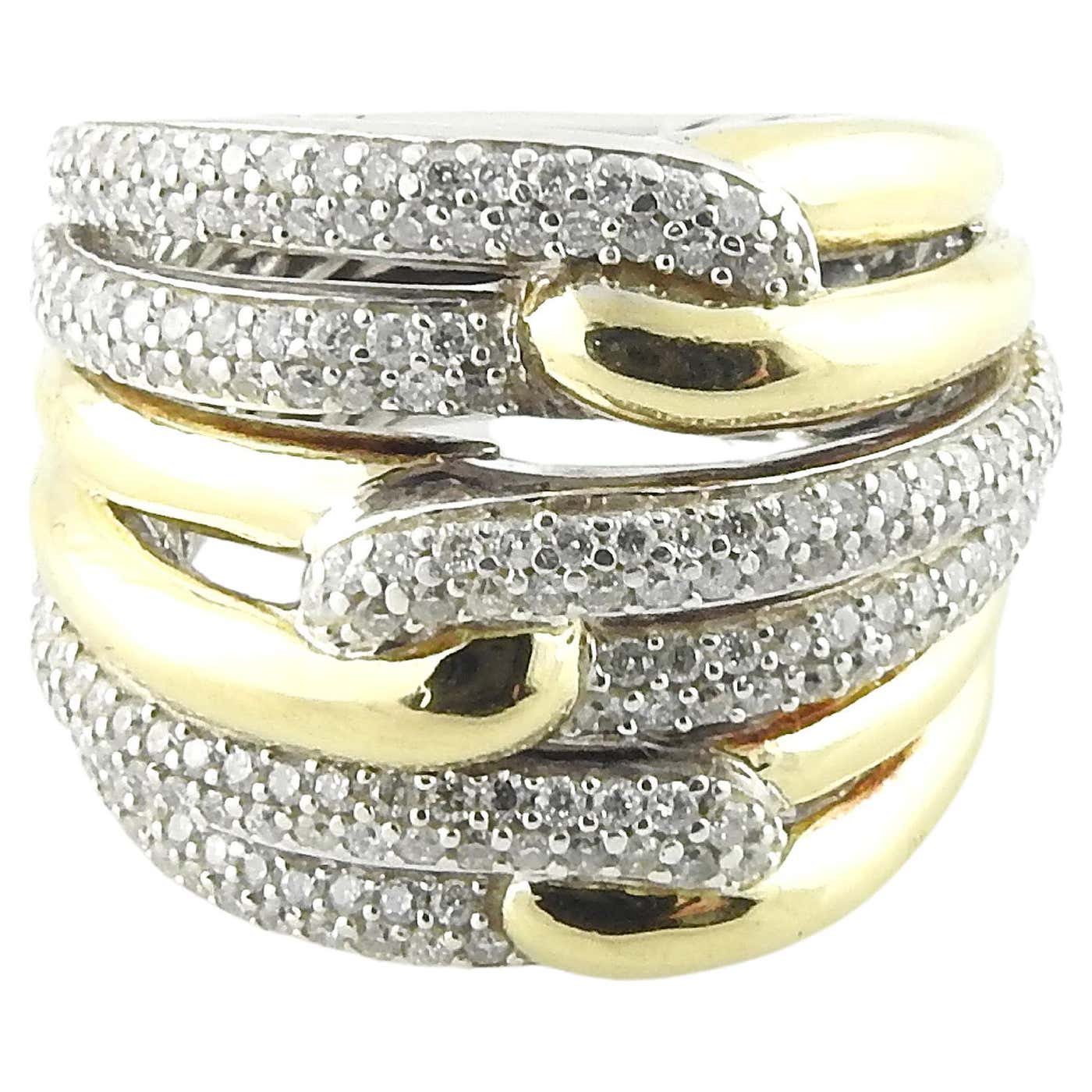 David Yurman 18K Yellow Gold Sterling Diamond Triple Loop Labyrinth ...