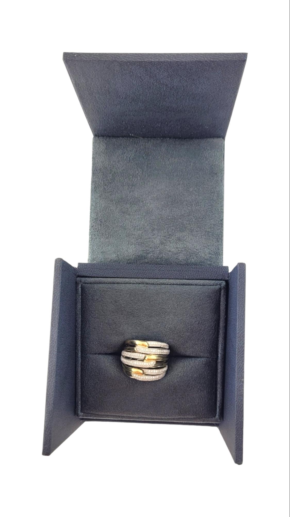 David Yurman, oro giallo 18 carati, sterlina, diamante, anello a triplo anello a labirinto, scatola in vendita 5