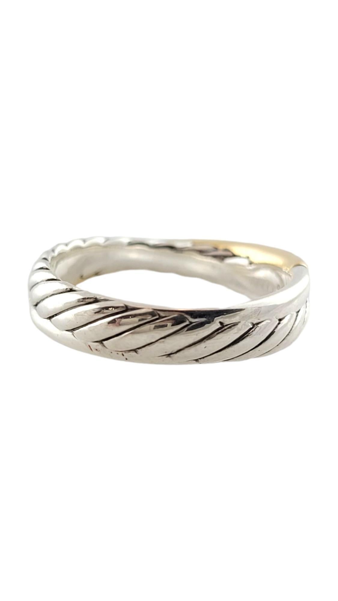 Women's David Yurman 18K Yellow Gold & Sterling Silver Crossover Cable Ring Size 9#18202