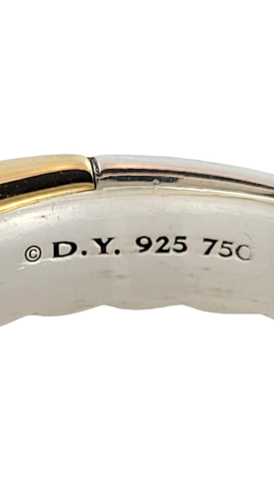 David Yurman 18K Yellow Gold & Sterling Silver Crossover Cable Ring Size 9#18202 1