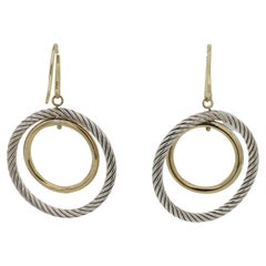 David Yurman: 18 Karat Gelbgold Sterlingsilber Mobile Kreis Kabel-Ohrringe