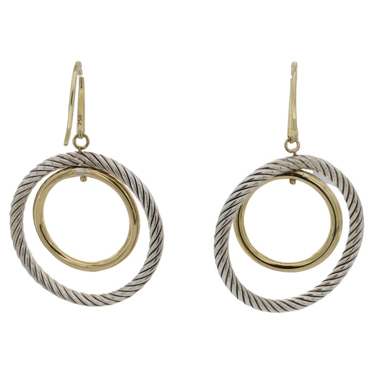 David Yurman 18K Yellow Gold Sterling Silver Mobile Circle Cable Wire ...