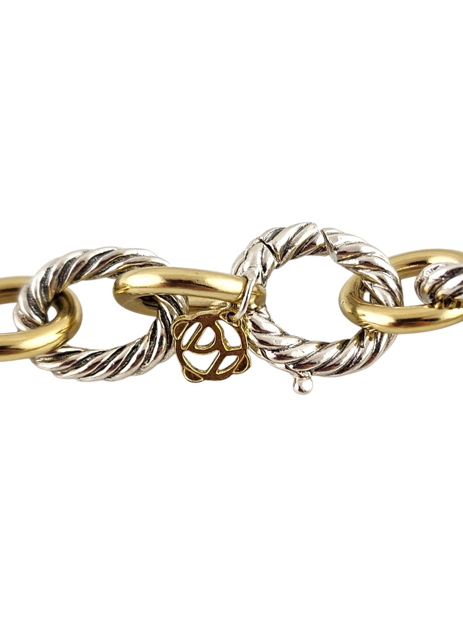 Contemporain David Yurman, collier à maillons ovales en or jaune 18 carats et argent sterling #19784 en vente