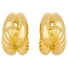 David Yurman Boucles d'oreilles en or jaune 18 carats texturées et entrelacées