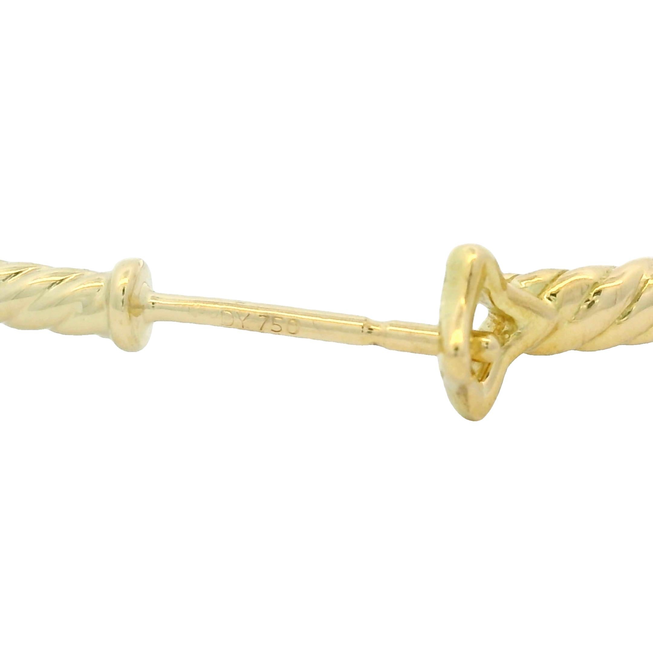 David Yurman - Boucles d'oreilles en or jaune 18 carats avec câbles fins en vente 5