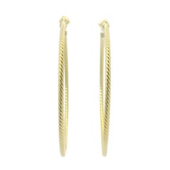 David Yurman 18k Yellow Gold Thin Cable Hoop Earrings