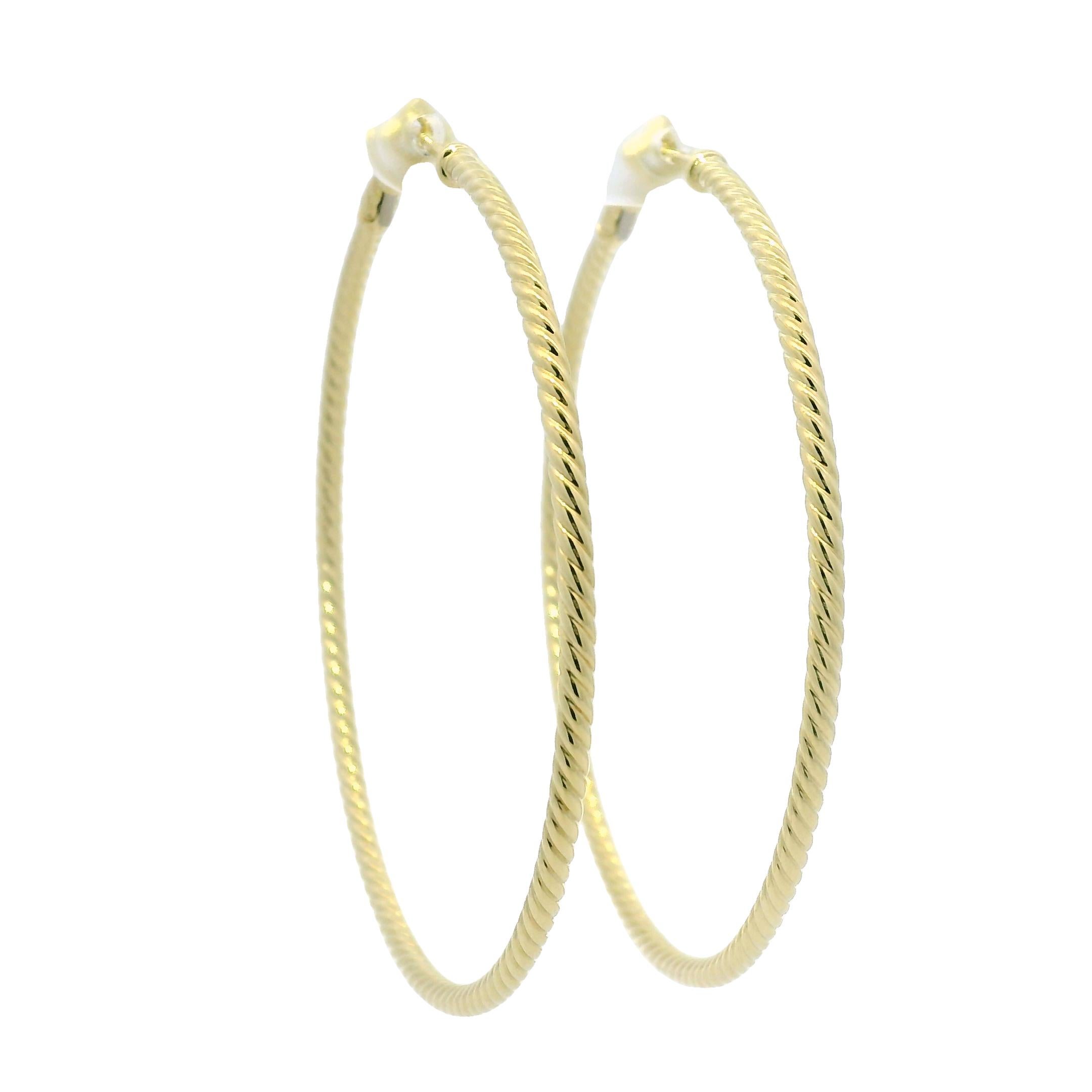 David Yurman - Boucles d'oreilles en or jaune 18 carats avec câbles fins Excellent état - En vente à Boca Raton, FL