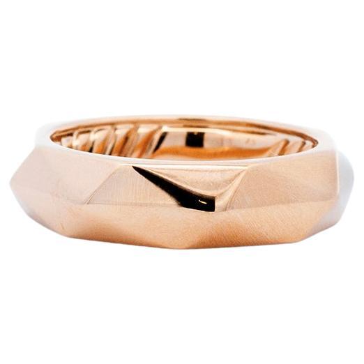 David Yurman 18k Yellow Gold Torqued Faceted Ring For Sale