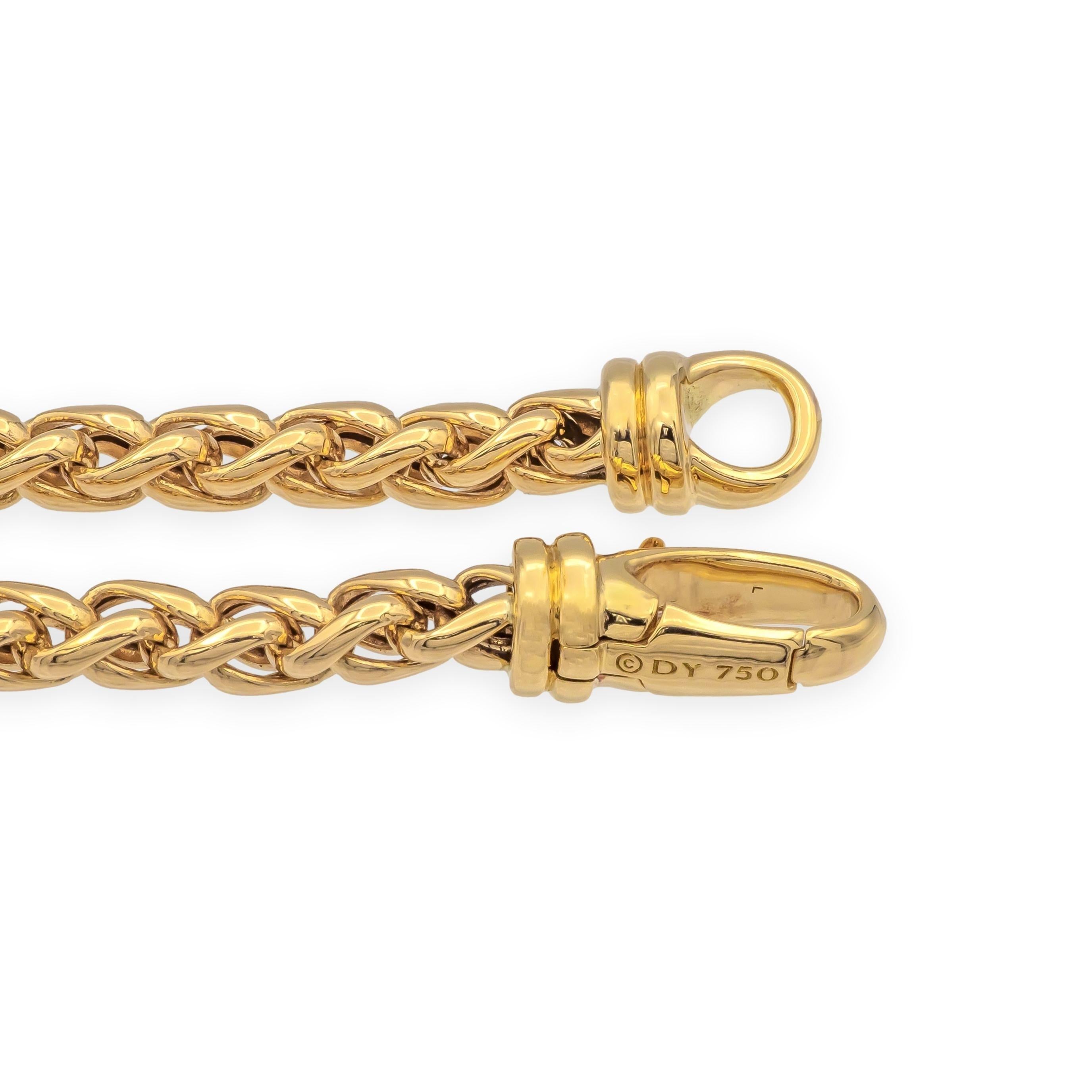 David Yurman - Bracciale a forma di grano in oro giallo 18 carati - 7,5
