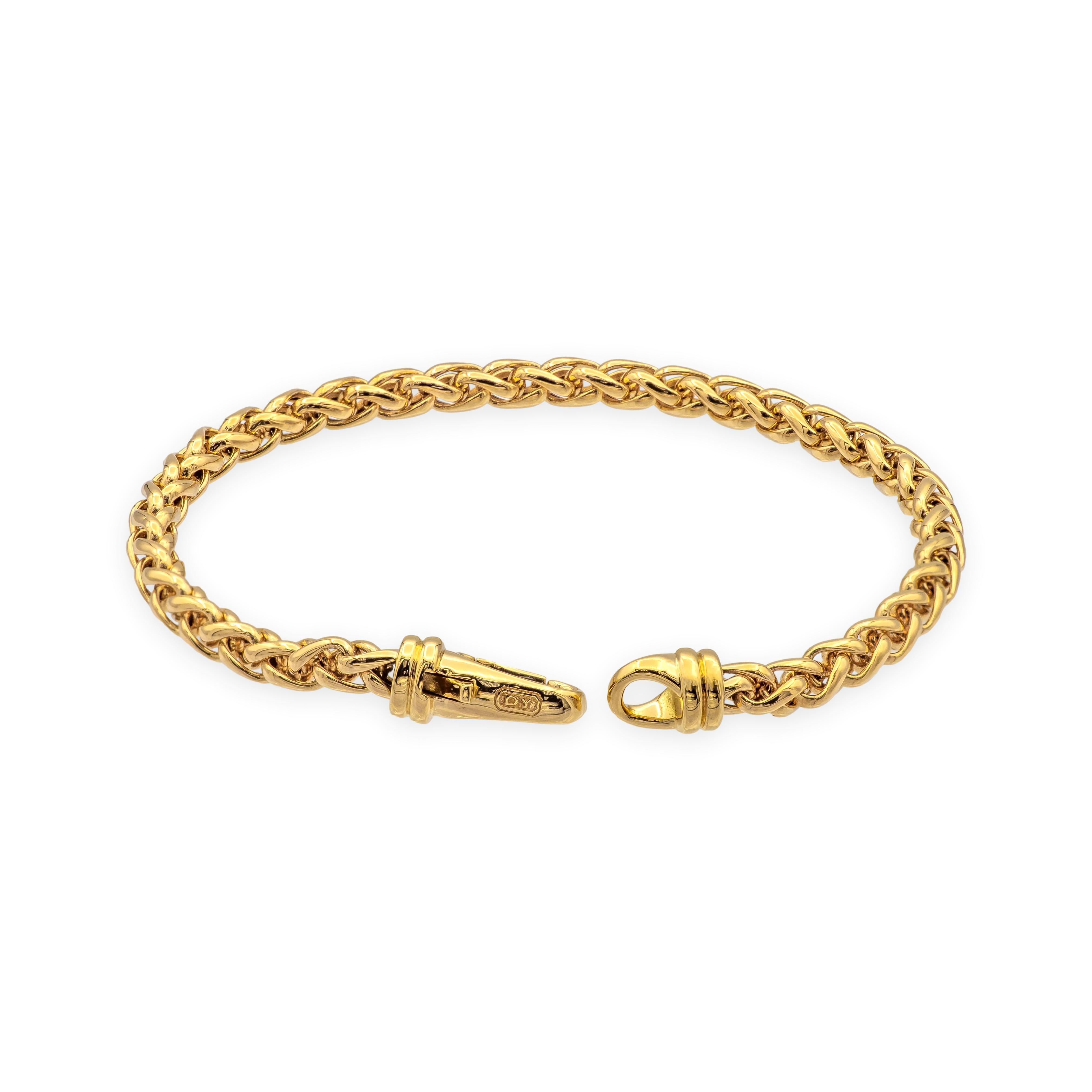 David Yurman - Bracciale a forma di grano in oro giallo 18 carati - 7,5