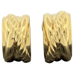 Boucles d'oreilles créoles larges « Cable » en or jaune 18 carats de David Yurman