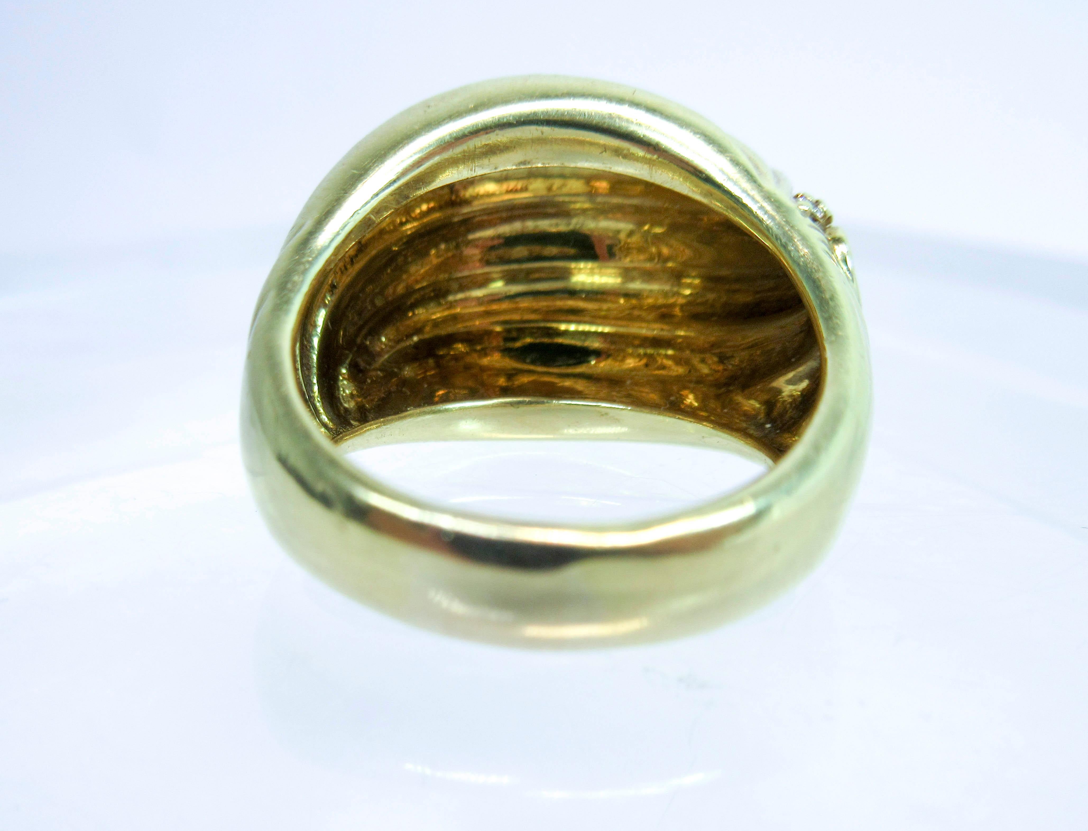 David Yurman 18 Karat Yellow Gold and Diamond Ring 7