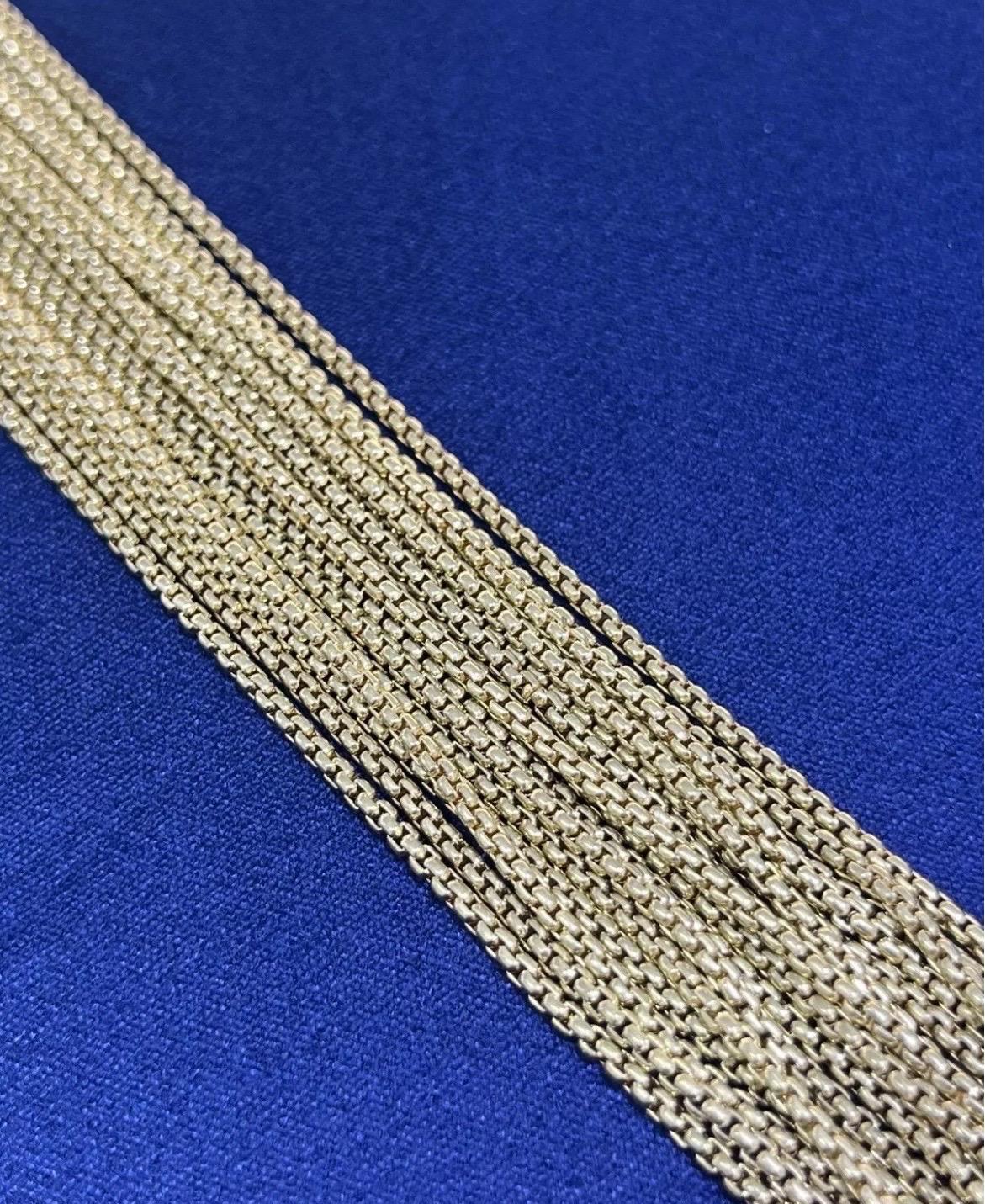DAVID YURMAN Bracelet à maillons en or jaune 18 carats avec plusieurs boîtes Unisexe en vente