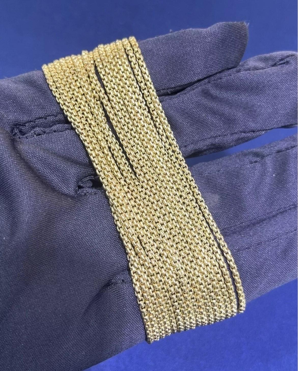 DAVID YURMAN Bracelet à maillons en or jaune 18 carats avec plusieurs boîtes en vente 5