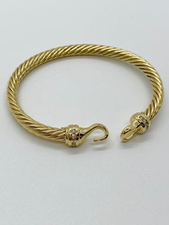 David Yurman 18 Karat Yellow Diamond Cable Bracelet