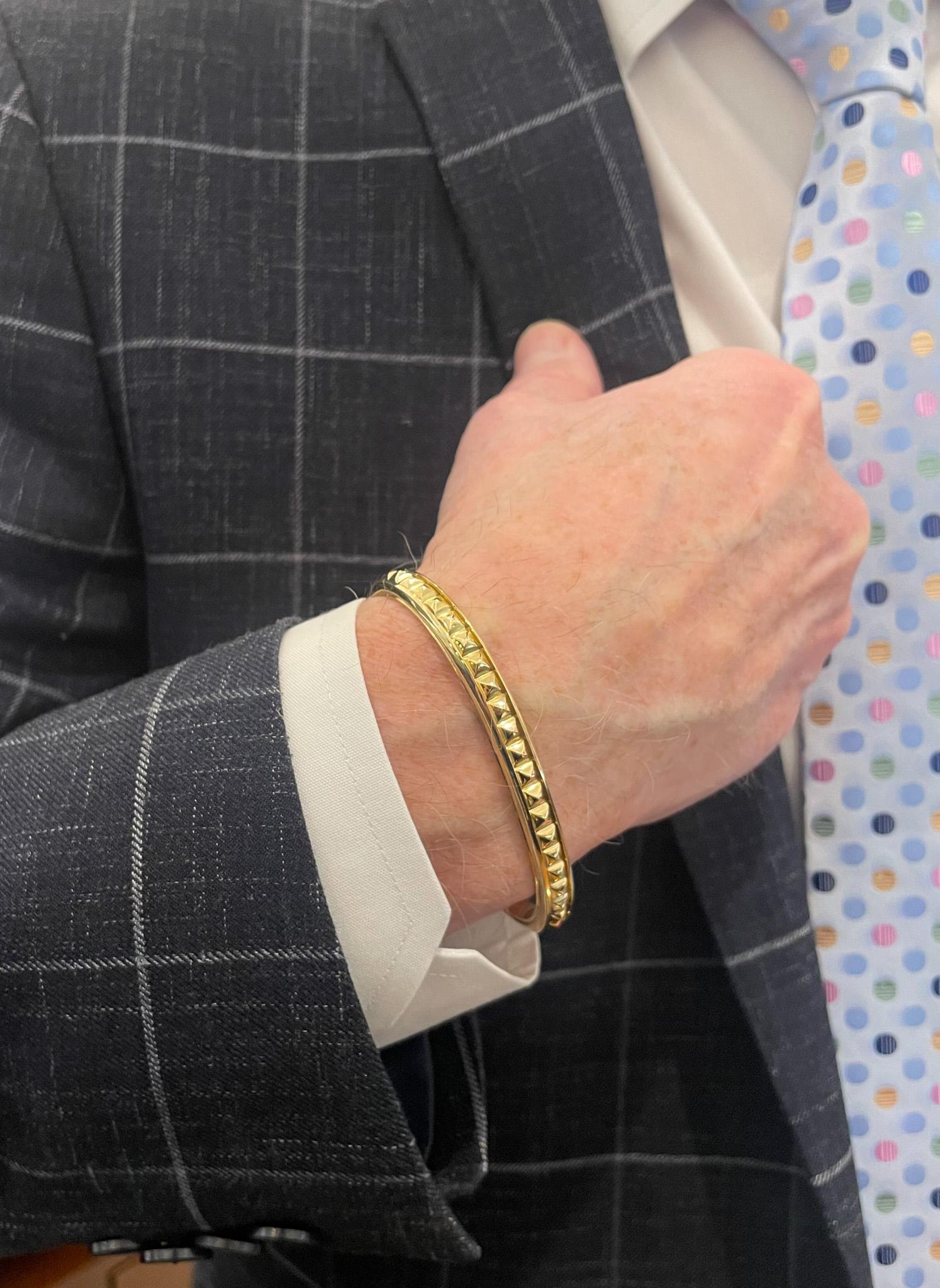 David Yurman 1990s 18k Yellow Gold Gentleman's Cuff Bracelet 2