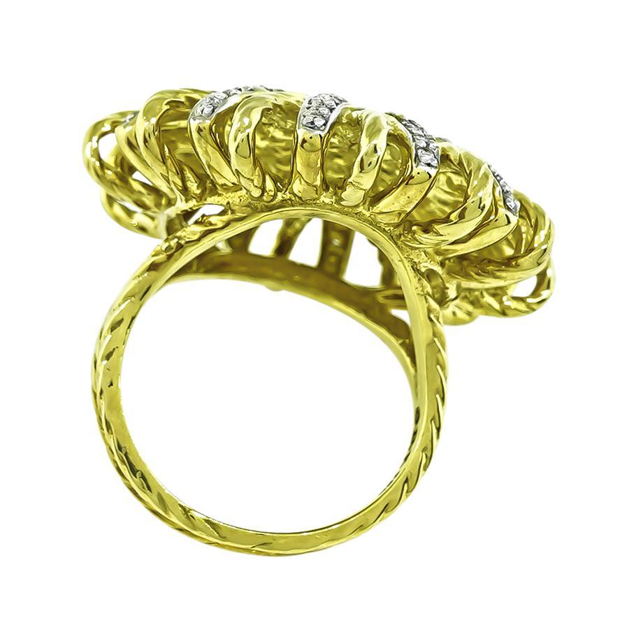 David Yurman 2.00ct Diamond Gold Ring In Good Condition For Sale In New York, NY