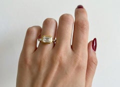 David Yurman 2.01 Carat GIA Emerald Cut Diamond 18K Gold Engagement Ring
