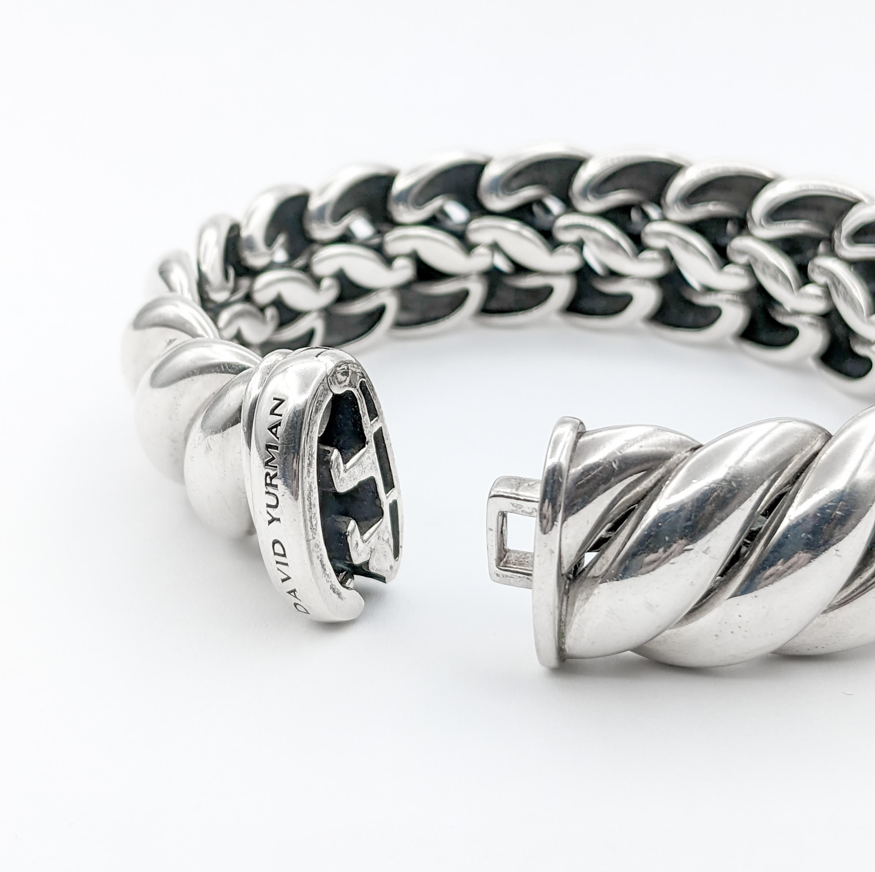 David Yurman 20 mm Hampton-Armband aus Sterlingsilber in Sterlingsilber im Zustand „Gut“ in Bloomington, MN