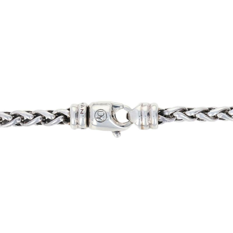 Square Cut David Yurman Hematite Albion Enhancer Pendant Necklace, Sterling Silver