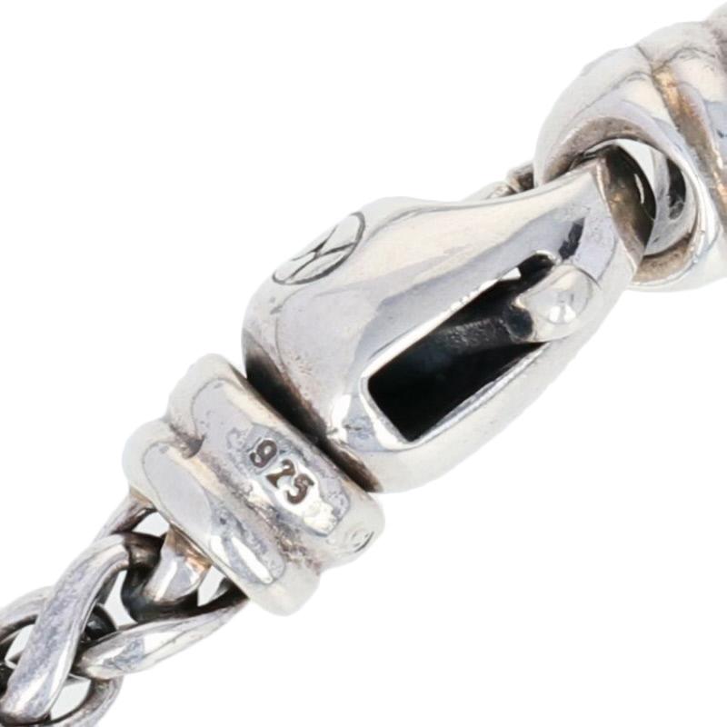 David Yurman Hematite Albion Enhancer Pendant Necklace, Sterling Silver In Excellent Condition In Greensboro, NC