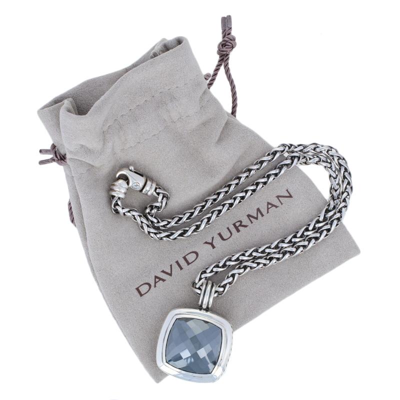 Women's David Yurman Hematite Albion Enhancer Pendant Necklace, Sterling Silver