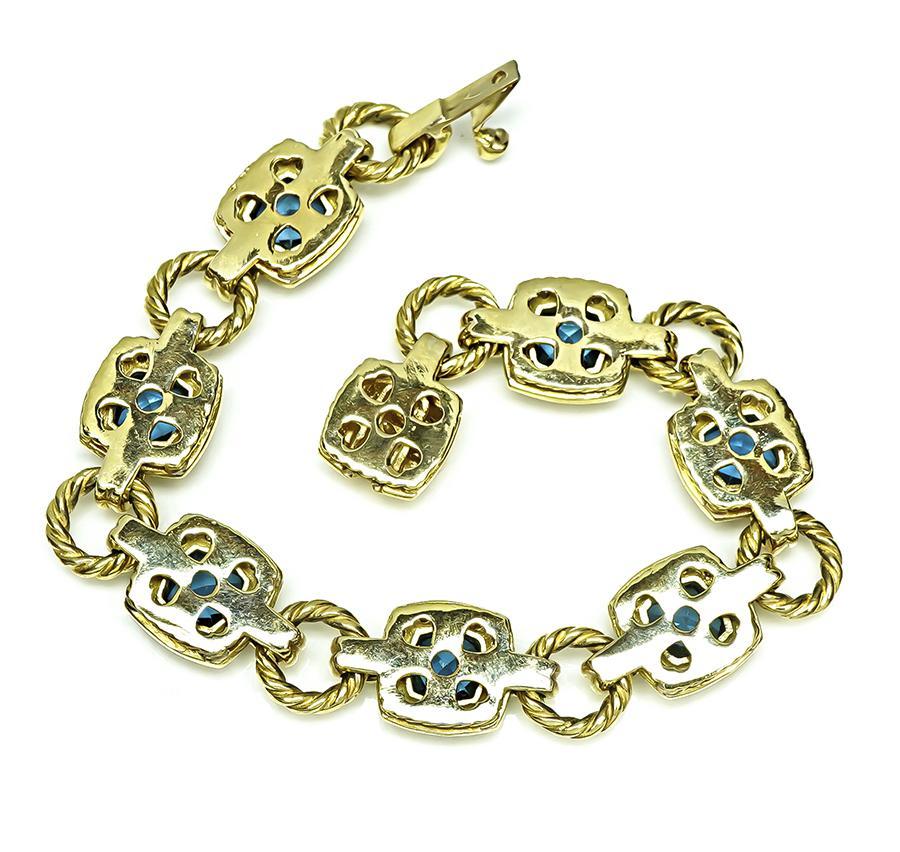 David Yurman Bracciale in oro con Topazio Blu 21,00ct e Diamante 1,00ct In condizioni buone in vendita a New York, NY