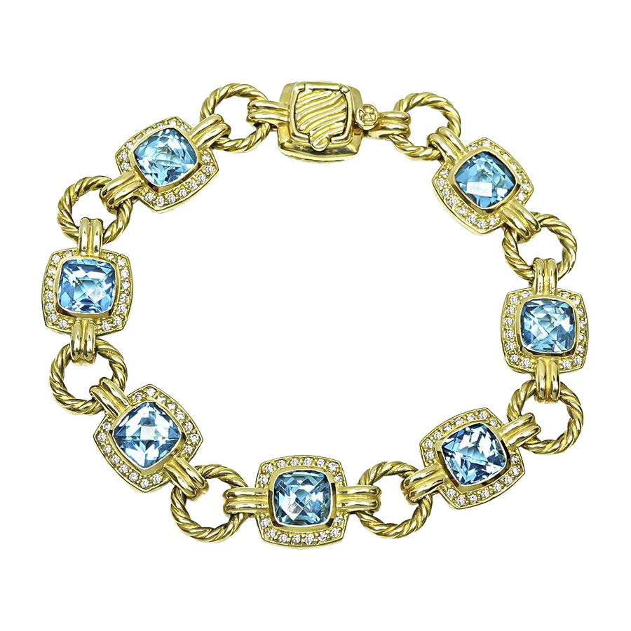 Blue Topaz Link Bracelets
