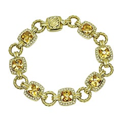 David Yurman Bracciale in oro con Citrino 21,00ct e Diamante 1,00ct
