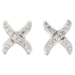 David Yurman .25ctw Diamond X Stud Earrings, Sterling Silver