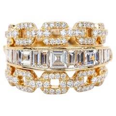 David Yurman 3.00 Carat Diamond 18K Gold Statement Ring
