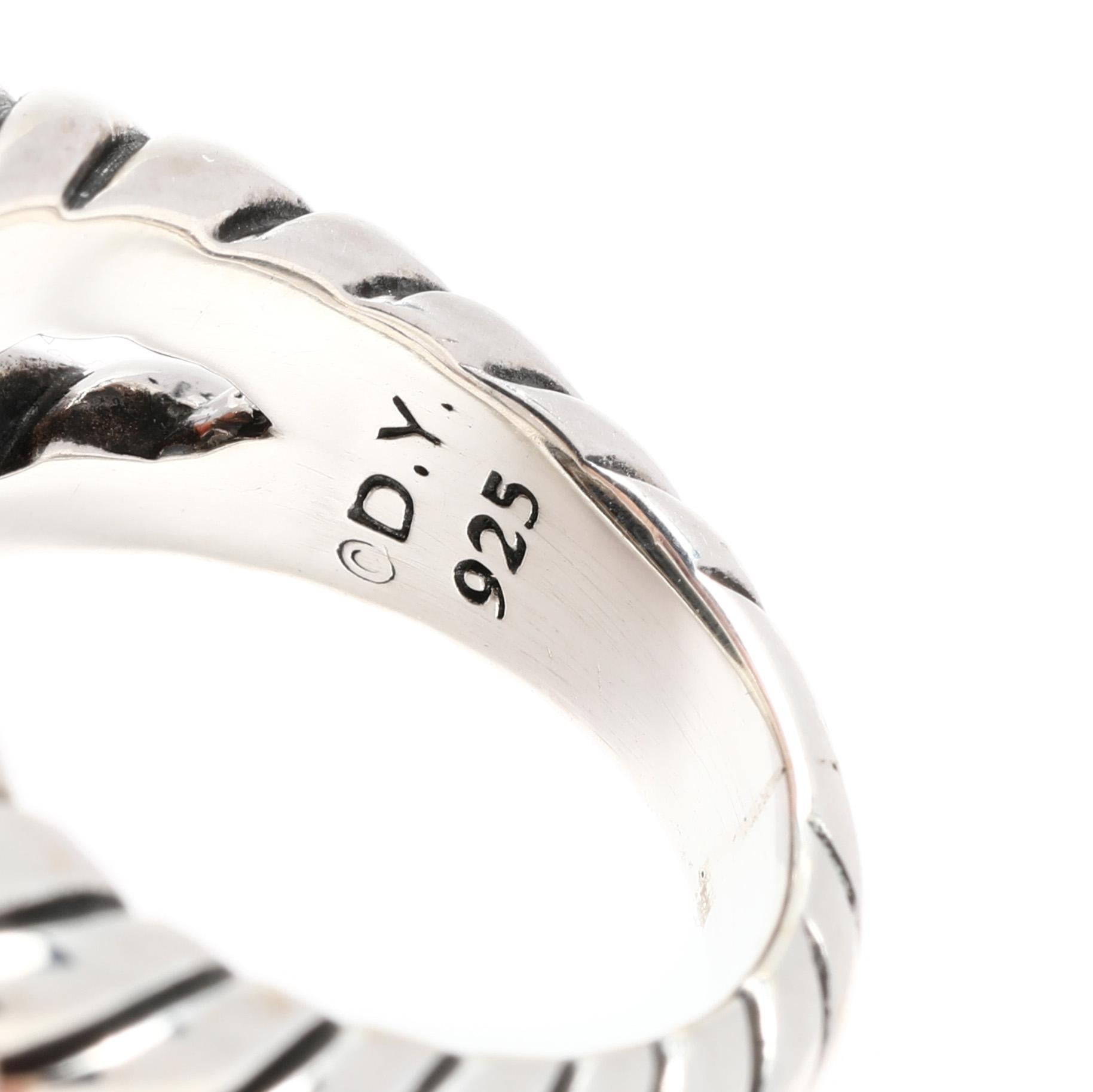 da uomo o donna David Yurman Anello Albion con diamante da .31ctw e onice nero, A. Silver, Anello in vendita