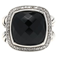David Yurman .31ctw Diamond Black Onyx Albion Ring, Sterling Silver, Ring
