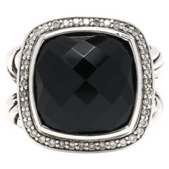 David Yurman Anello Albion con diamante da .31ctw e onice nero, A. Silver, Anello