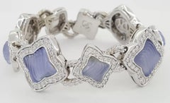 David Yurman 3.44 ct Quatrefoil Round Brilliant Cut Diamond Bracelet