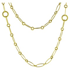 David Yurman 36 Inch Oval and Round Rope Link 18 Karat Necklace
