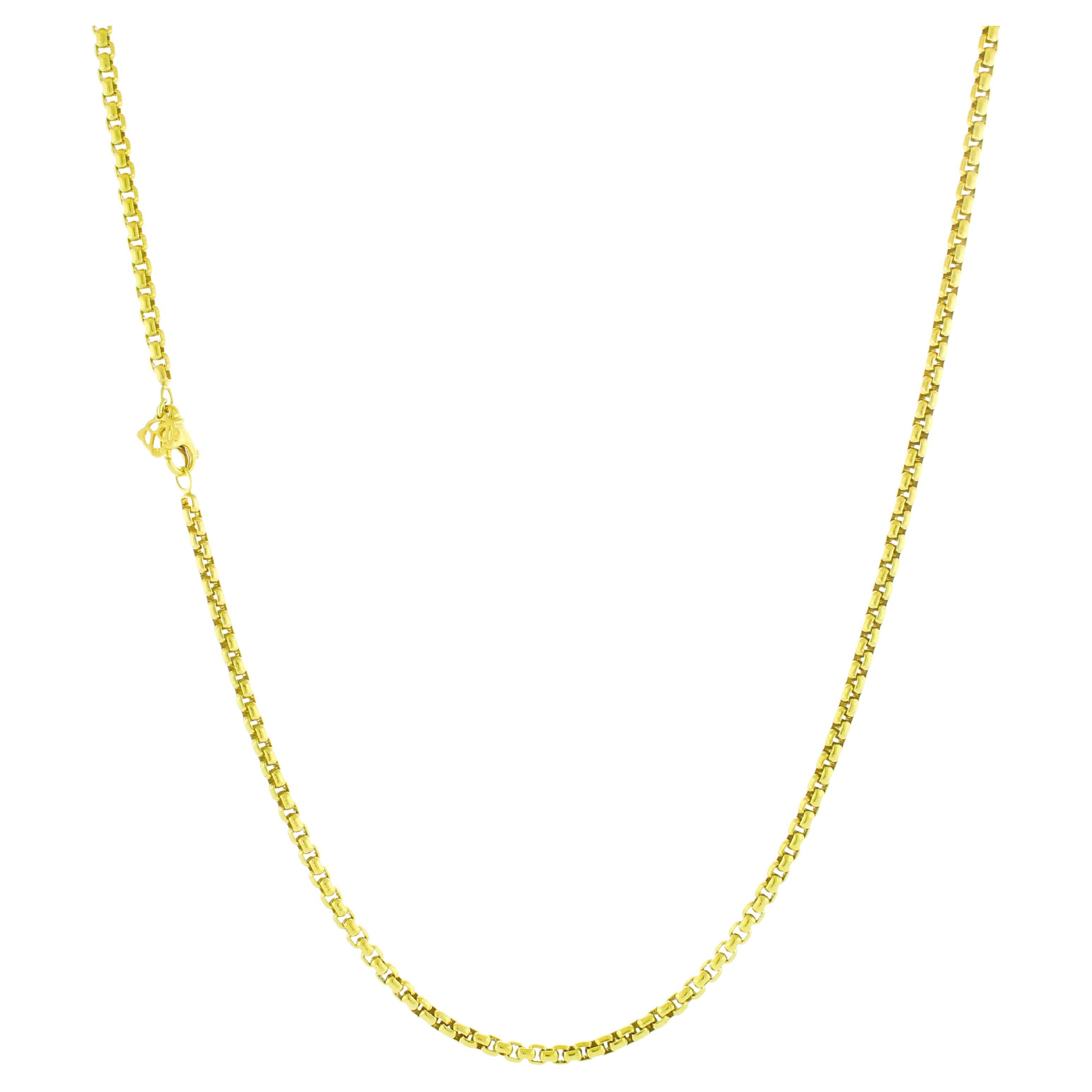 David Yurman 3.6mm 18kt Yellow Gold 24 InchBox Chain For Sale
