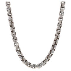 David Yurman 3.6mm Box Chain Necklace 36" -Sterling Silver 925 & Yellow Gold 14k
