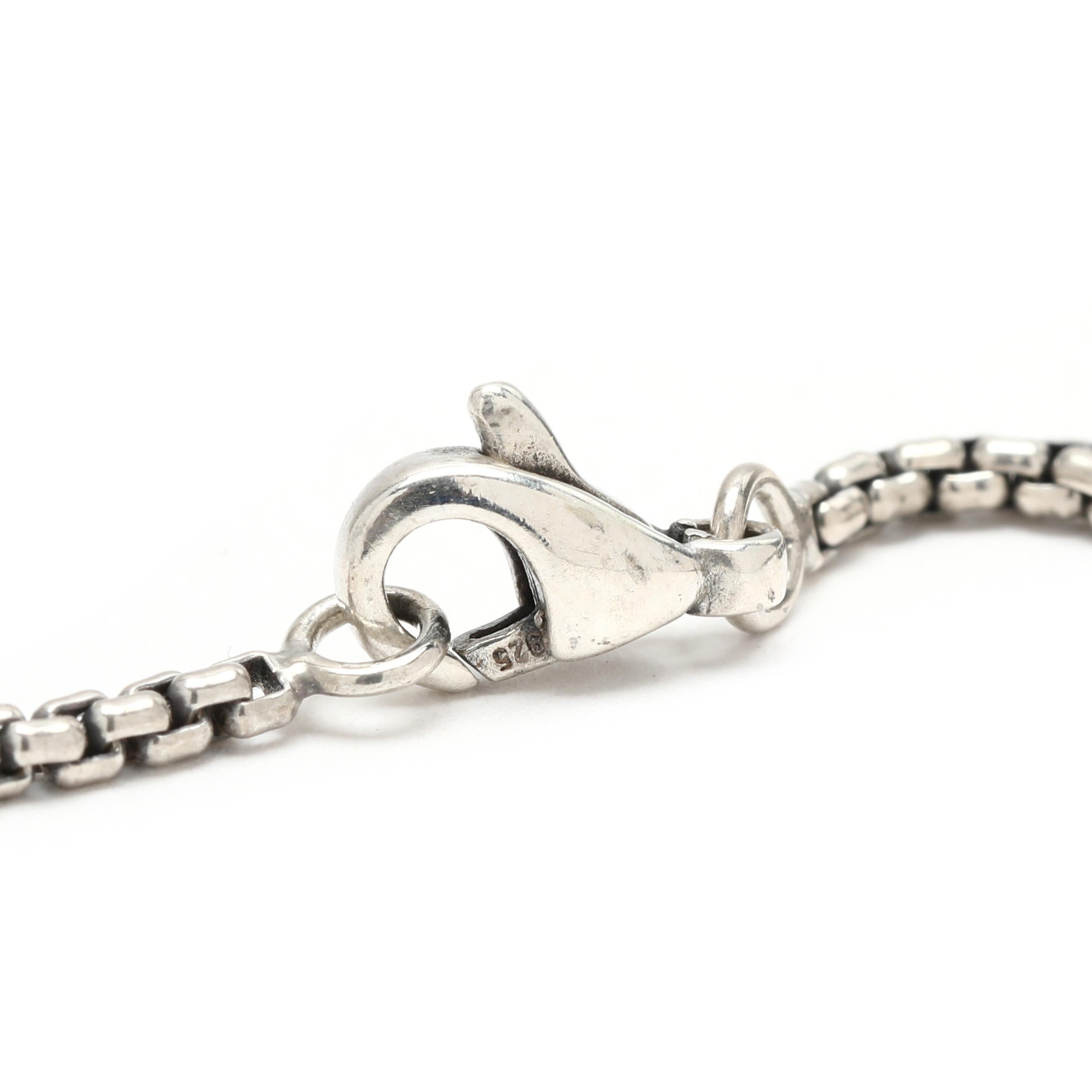 Taglio rotondo David Yurman - Collana con ciondolo di diamanti da .37ctw, A. Silver, lunghezza 16 pollici in vendita