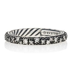 David Yurman .37ctw Round Diamond Midnight Mélange Ring Sterling Eternity Band