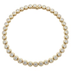 David Yurman 4 Carat Bezel Set Diamond Tennis Bracelet 18K Gold