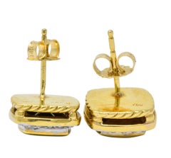 David Yurman 4.80 Carat Diamond Tourmaline 18 Karat Two-Tone Gold Stud Earrings