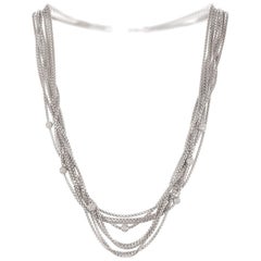 David Yurman .50 Carat Diamond Multi-Strand Sterling Silver Necklace